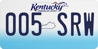 KY license plate 005SRW