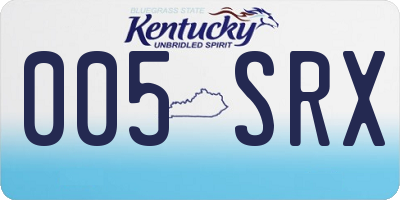 KY license plate 005SRX
