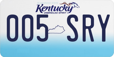 KY license plate 005SRY
