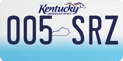 KY license plate 005SRZ