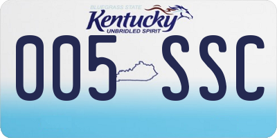 KY license plate 005SSC