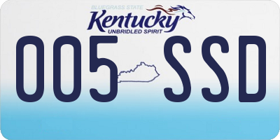 KY license plate 005SSD