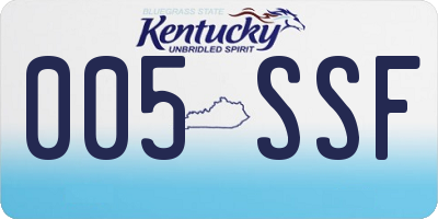 KY license plate 005SSF