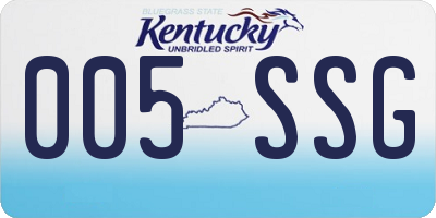 KY license plate 005SSG