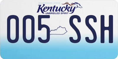 KY license plate 005SSH