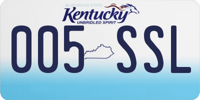 KY license plate 005SSL