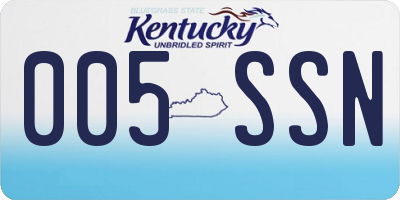 KY license plate 005SSN