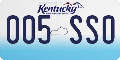 KY license plate 005SSO