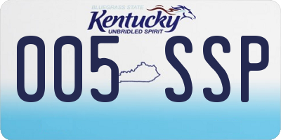 KY license plate 005SSP