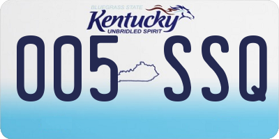 KY license plate 005SSQ