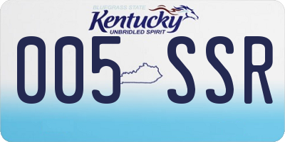 KY license plate 005SSR