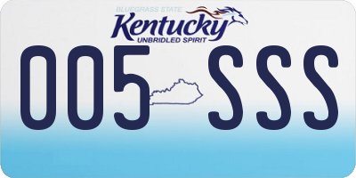 KY license plate 005SSS