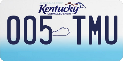 KY license plate 005TMU