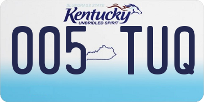 KY license plate 005TUQ