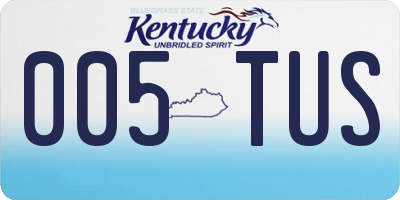 KY license plate 005TUS