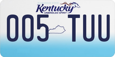KY license plate 005TUU