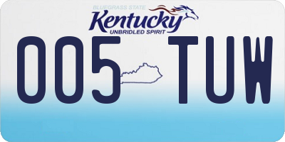 KY license plate 005TUW