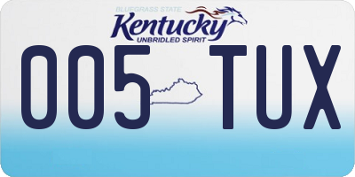 KY license plate 005TUX