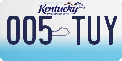 KY license plate 005TUY