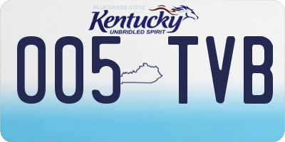 KY license plate 005TVB