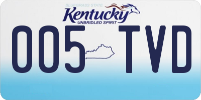 KY license plate 005TVD