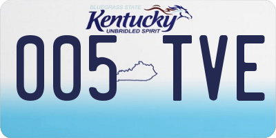 KY license plate 005TVE