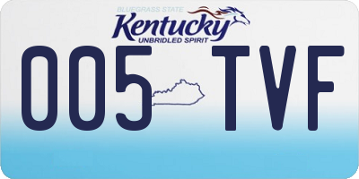 KY license plate 005TVF