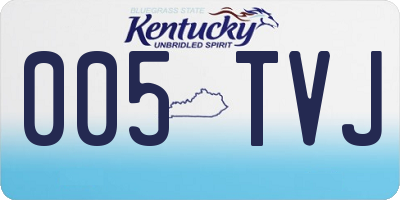 KY license plate 005TVJ