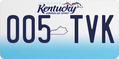 KY license plate 005TVK