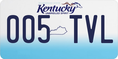 KY license plate 005TVL