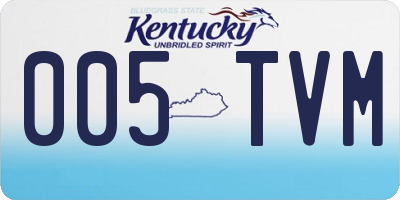 KY license plate 005TVM