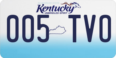 KY license plate 005TVO