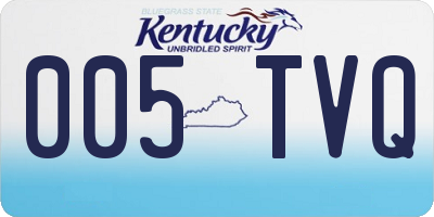 KY license plate 005TVQ