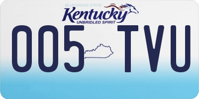 KY license plate 005TVU