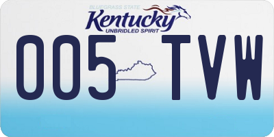 KY license plate 005TVW