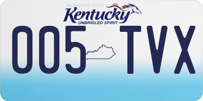 KY license plate 005TVX