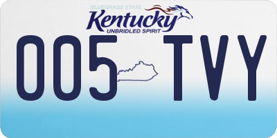 KY license plate 005TVY