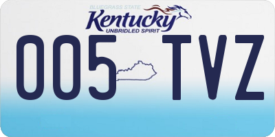 KY license plate 005TVZ