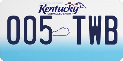 KY license plate 005TWB