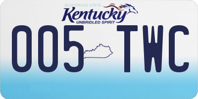 KY license plate 005TWC