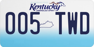 KY license plate 005TWD