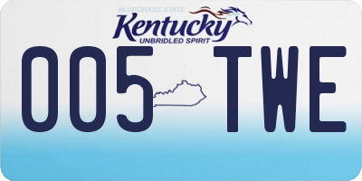 KY license plate 005TWE