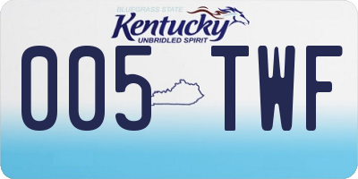 KY license plate 005TWF