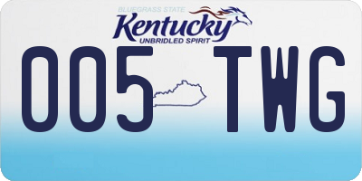 KY license plate 005TWG