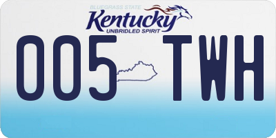 KY license plate 005TWH