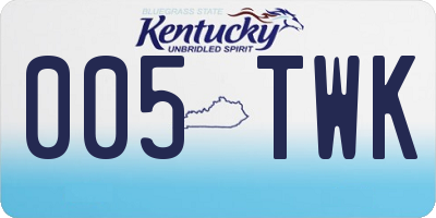 KY license plate 005TWK