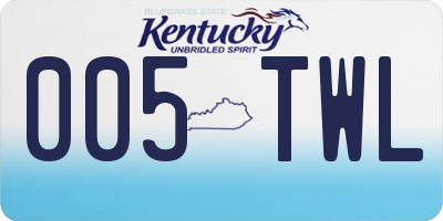 KY license plate 005TWL