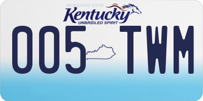 KY license plate 005TWM