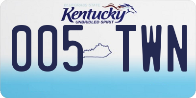 KY license plate 005TWN