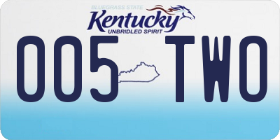 KY license plate 005TWO